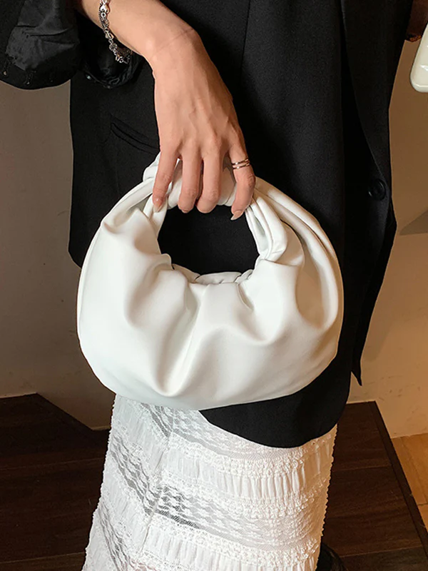 Bowknot Pleated Solid Color Handbags Accessories - Image 12