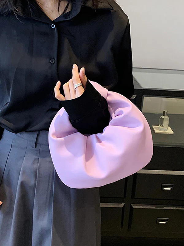 Bowknot Pleated Solid Color Handbags Accessories - Image 15