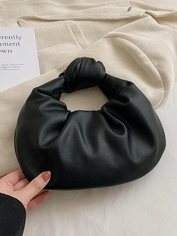 Bowknot Pleated Solid Color Handbags Accessories - Image 18