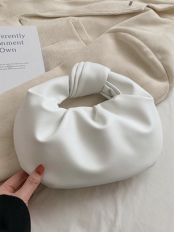 Bowknot Pleated Solid Color Handbags Accessories - Image 19