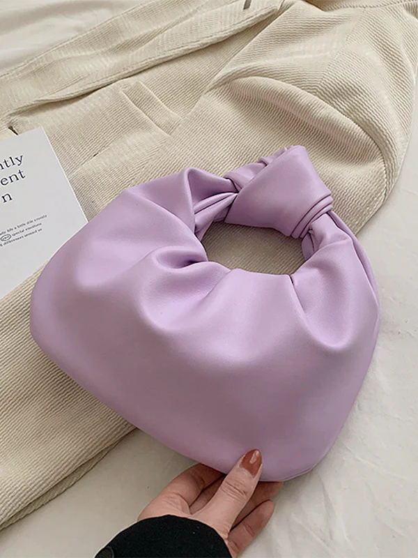 Bowknot Pleated Solid Color Handbags Accessories - Image 21