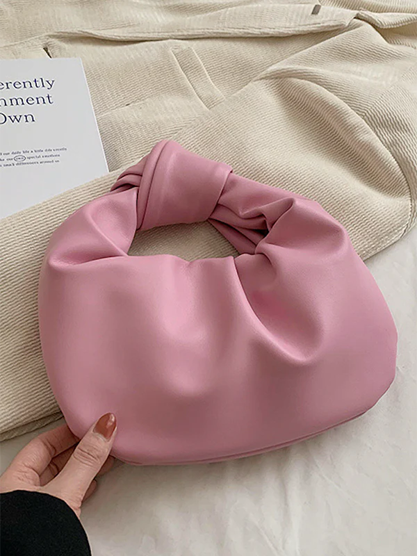 Bowknot Pleated Solid Color Handbags Accessories - Image 22