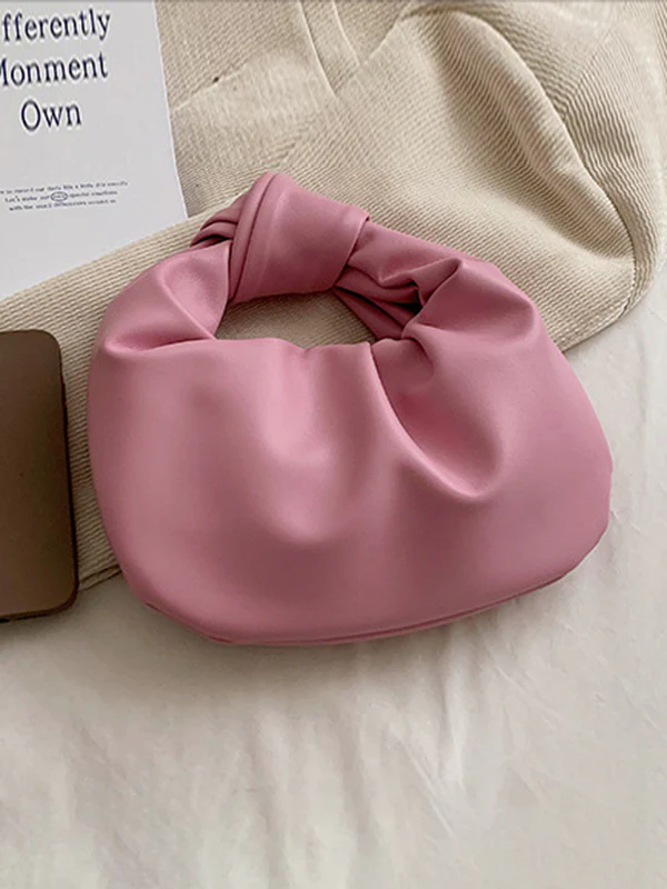 Bowknot Pleated Solid Color Handbags Accessories - Image 23