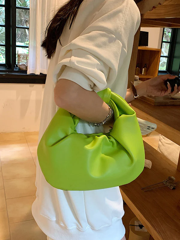 Bowknot Pleated Solid Color Handbags Accessories - Image 7