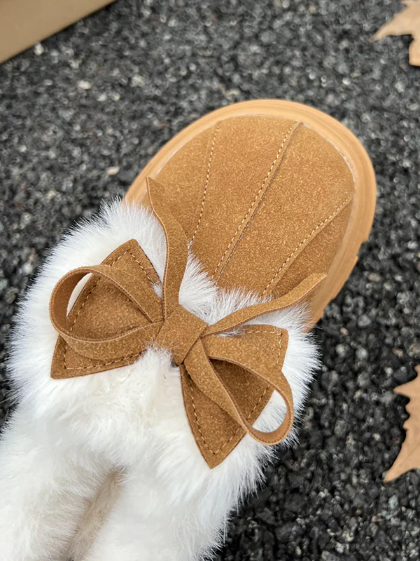 Bowknot Round-Toe Split-Joint Platform Shoes Slippers&Mules - Image 14
