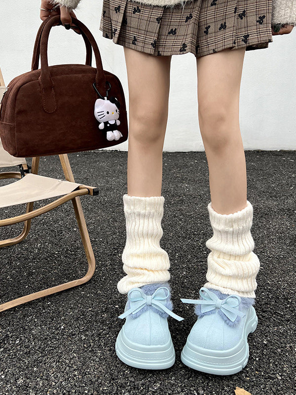 Bowknot Round-Toe Split-Joint Platform Shoes Slippers&Mules - Image 3