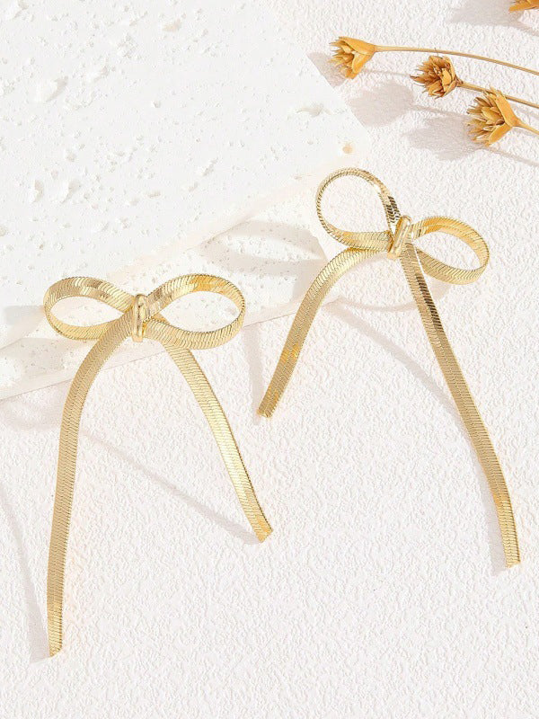 Bowknot Solid Color Drop Earrings - Image 2