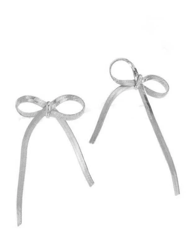 Bowknot Solid Color Drop Earrings - Image 3