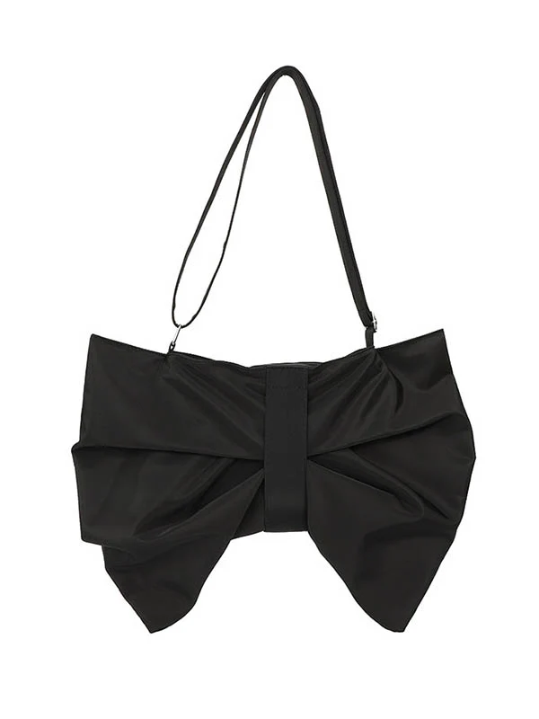 Bowknot Solid Color Zipper Shoulder Bags - Image 20