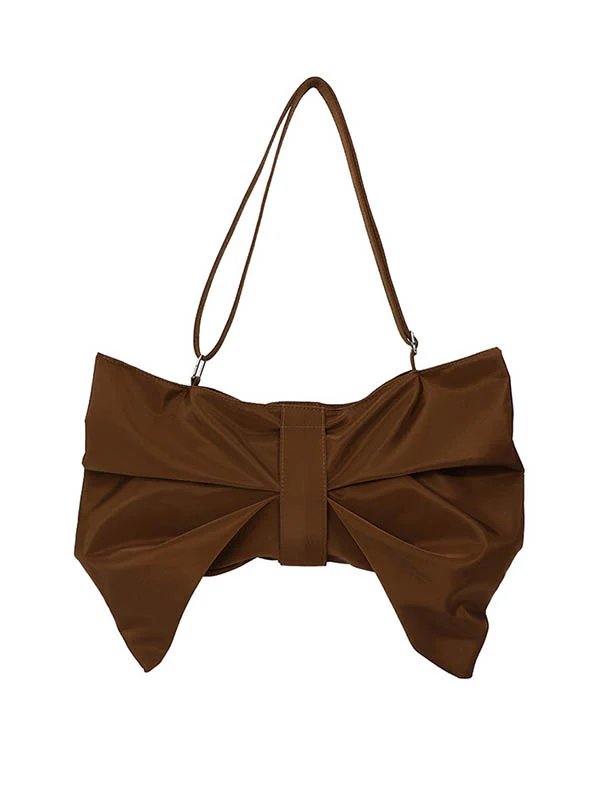Bowknot Solid Color Zipper Shoulder Bags - Image 22