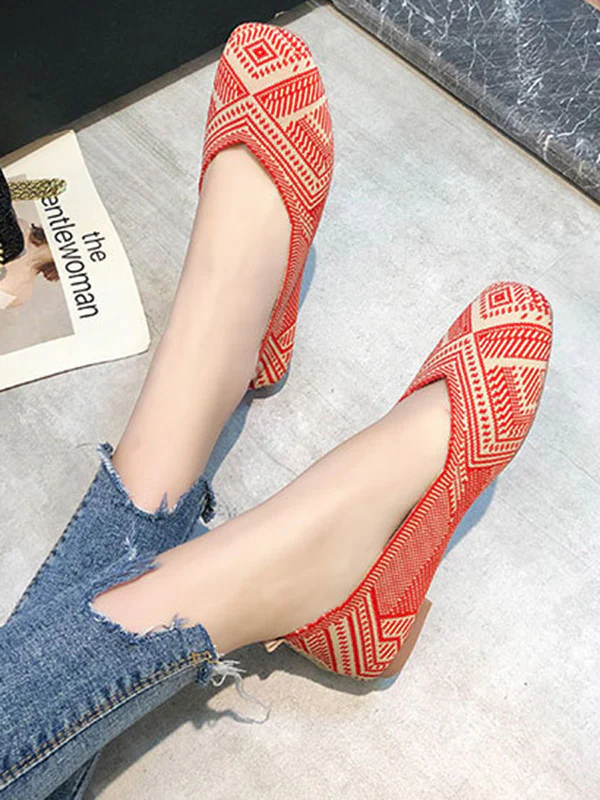 Breathable Contrast Color Flat Shoes - Image 3