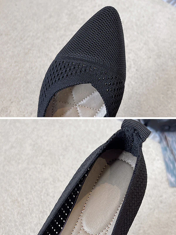 Breathable Hollow Solid Color Flat Shoes - Image 10