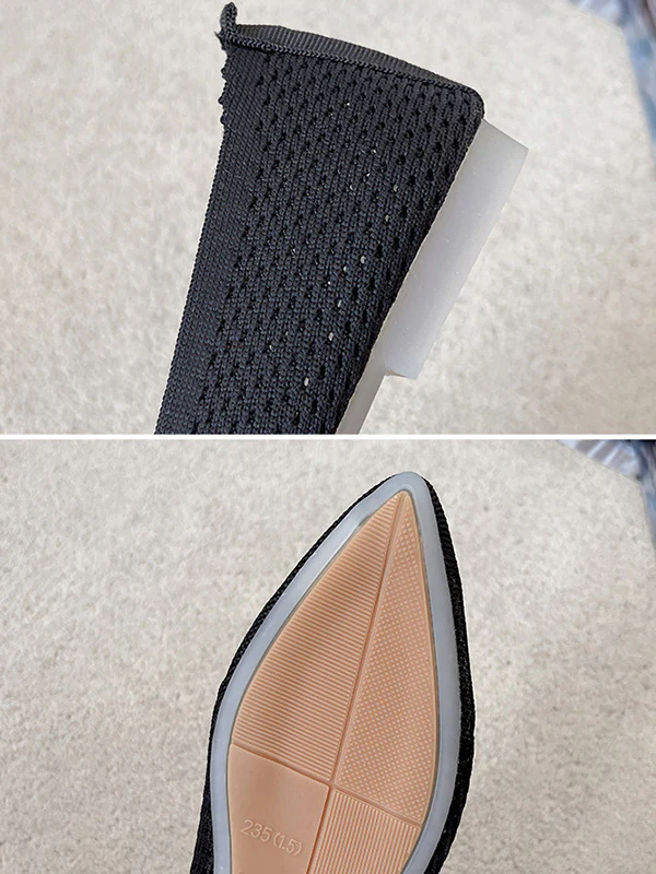 Breathable Hollow Solid Color Flat Shoes - Image 11