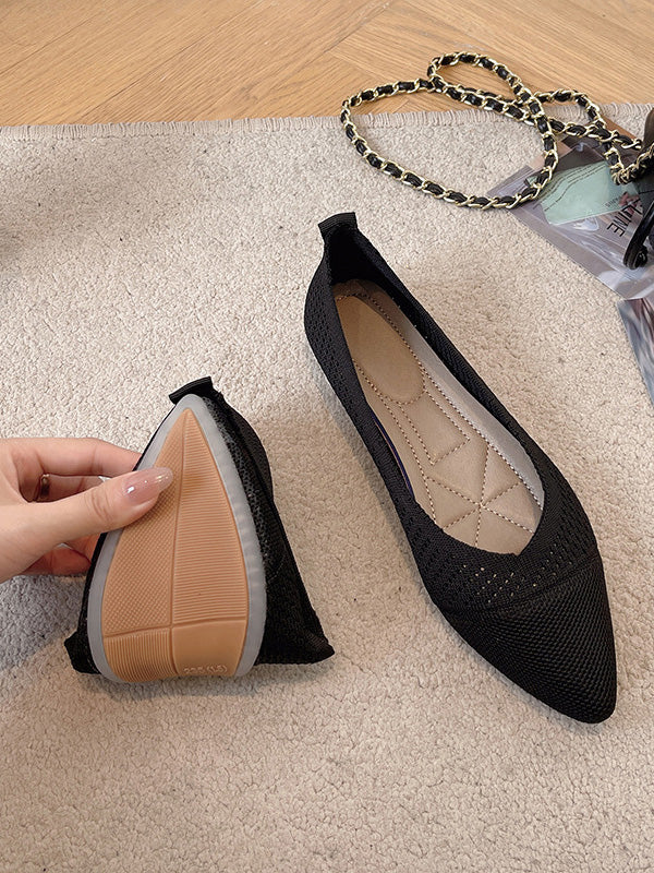 Breathable Hollow Solid Color Flat Shoes - Image 6
