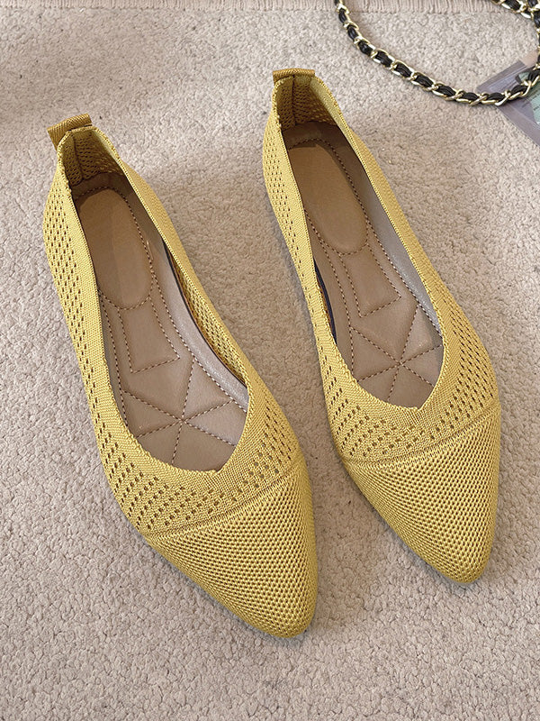 Breathable Hollow Solid Color Flat Shoes - Image 7
