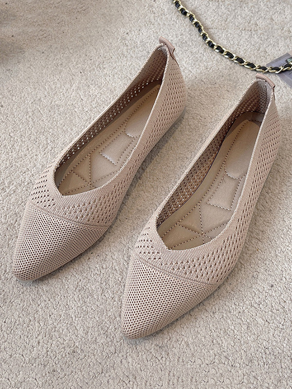Breathable Hollow Solid Color Flat Shoes - Image 9