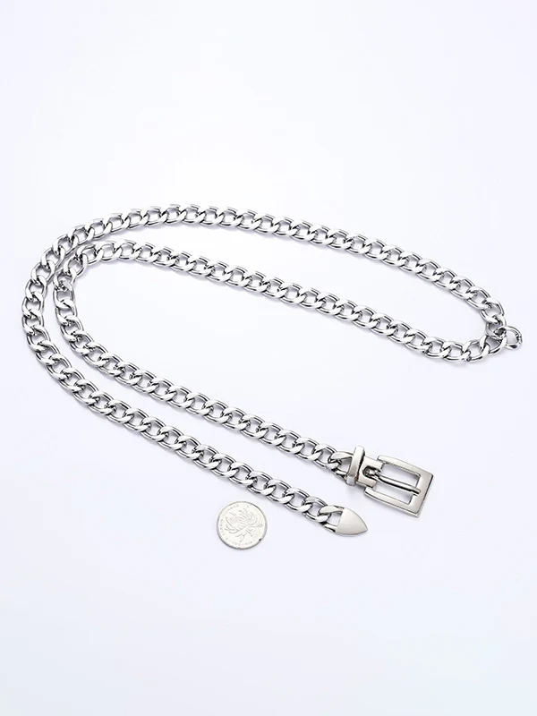 Buckle Chains Solid Color Belts - Image 2
