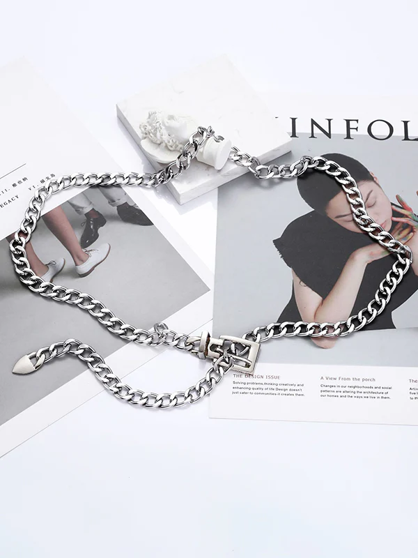Buckle Chains Solid Color Belts - Image 6
