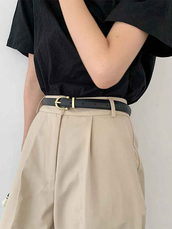Buckle Contrast Color Split-Joint Belts - Image 2
