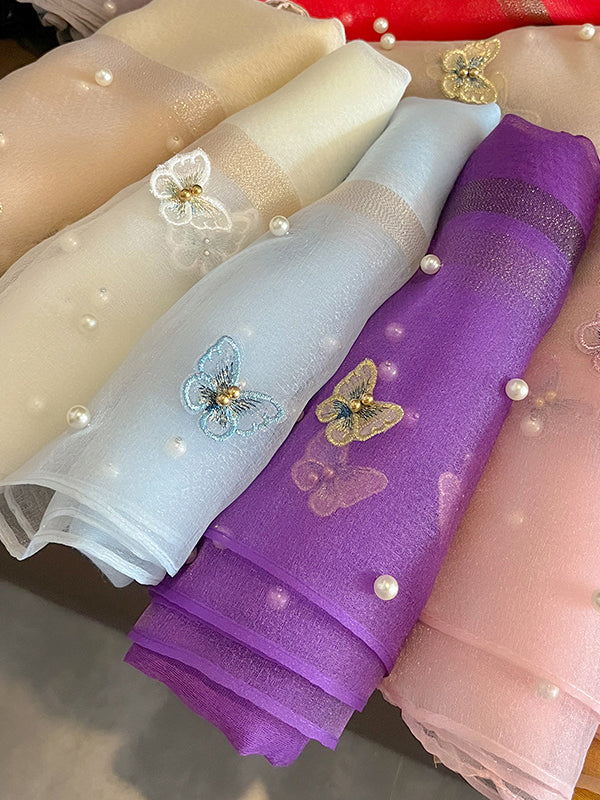 Butterfly Shape Applique Beaded Keep Warm Scarf - Image 26