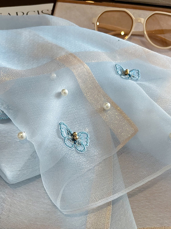 Butterfly Shape Applique Beaded Keep Warm Scarf - Image 29