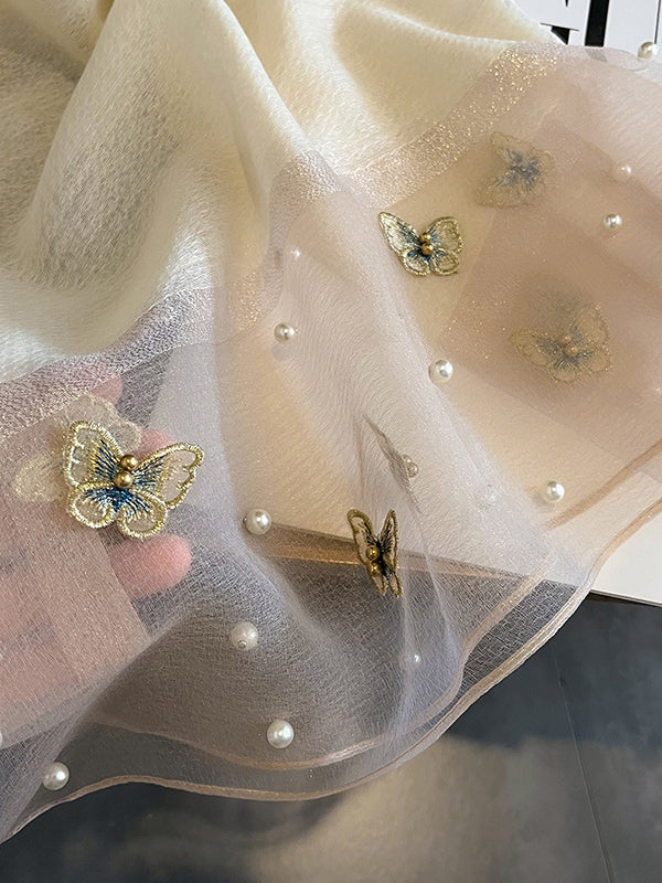 Butterfly Shape Applique Beaded Keep Warm Scarf - Image 30