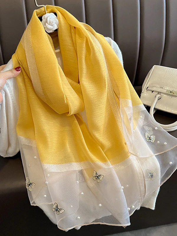 Butterfly Shape Applique Beaded Keep Warm Scarf - Image 7