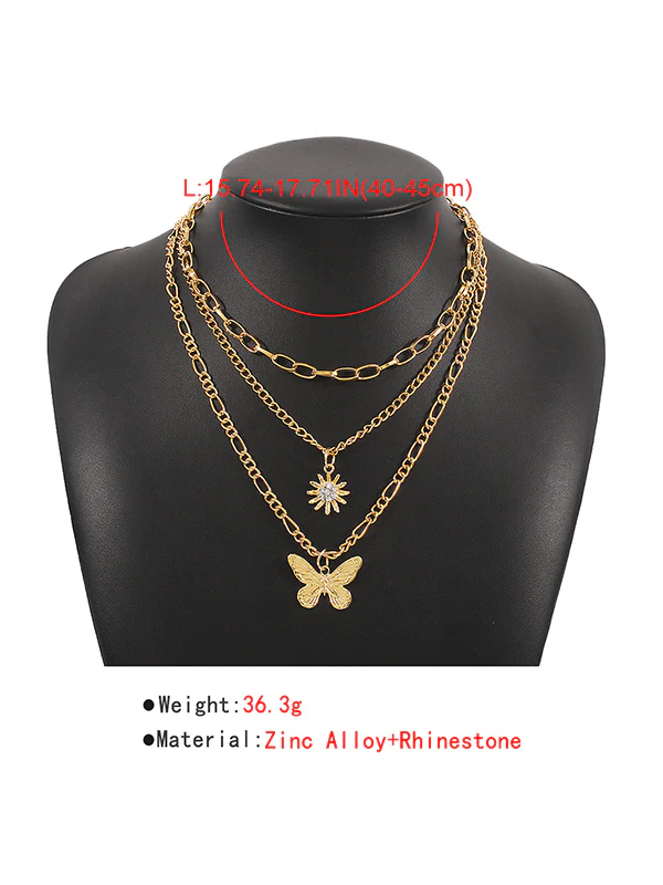 Butterfly Shape Layered Necklaces Accessories - Image 12