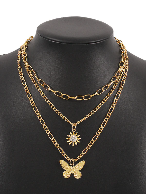 Butterfly Shape Layered Necklaces Accessories - Image 2