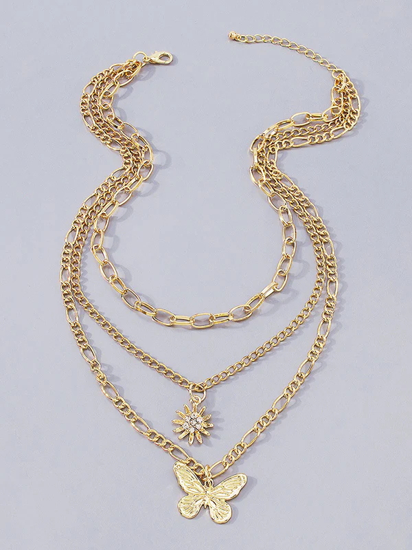 Butterfly Shape Layered Necklaces Accessories - Image 4