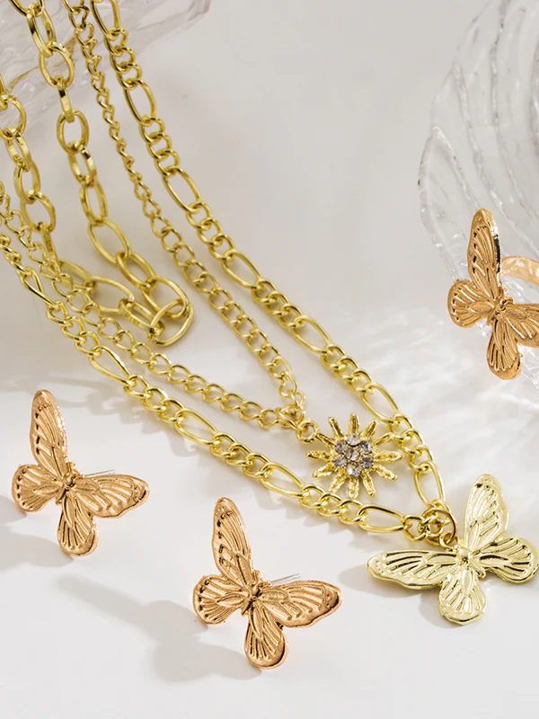 Butterfly Shape Layered Necklaces Accessories - Image 9