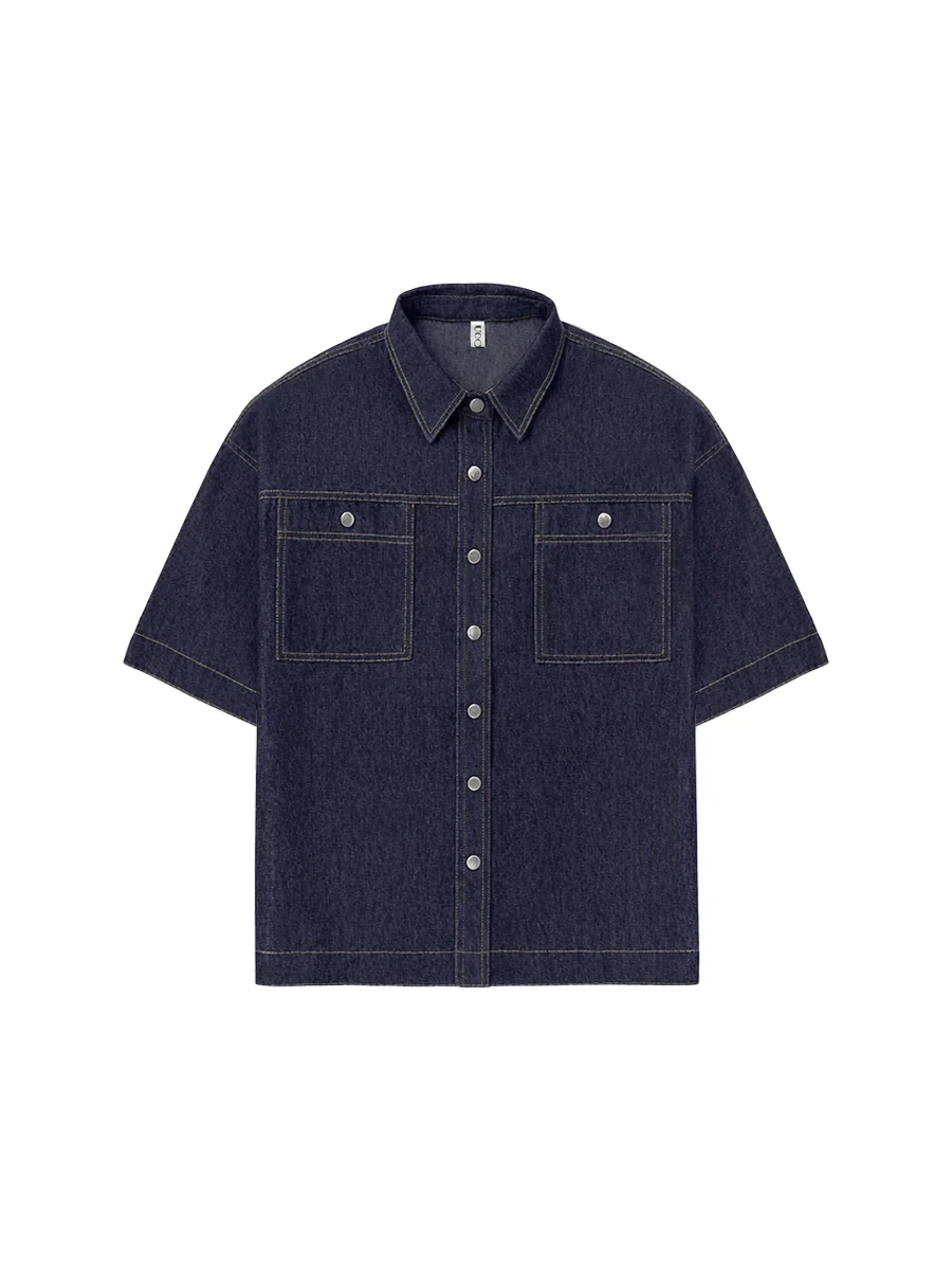 Half Sleeves Loose Buttoned Lapel Blouses&Shirts Tops - Image 6