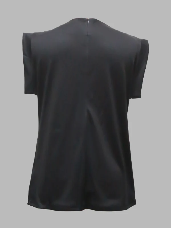 Cap Sleeve Loose Multi-Colored Printed High-Neck T-Shirts Tops - Image 10