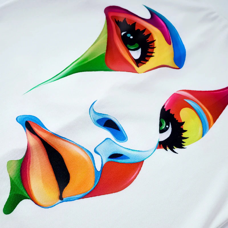 Cap Sleeve Loose Multi-Colored Printed High-Neck T-Shirts Tops - Image 11