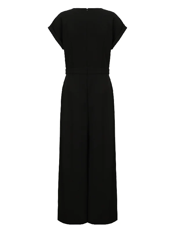 Cap Sleeve Wide Leg Solid Color Jumpsuits - Image 17