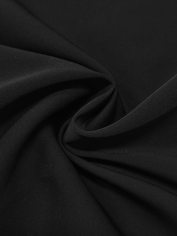 Cape Split-Joint Tied Waist V-Neck Mini Dresses - Image 10