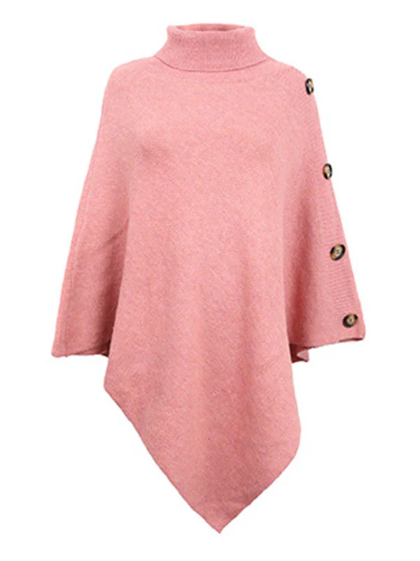 Casual 7 Colors High-Neck Sweater Cape - Image 13