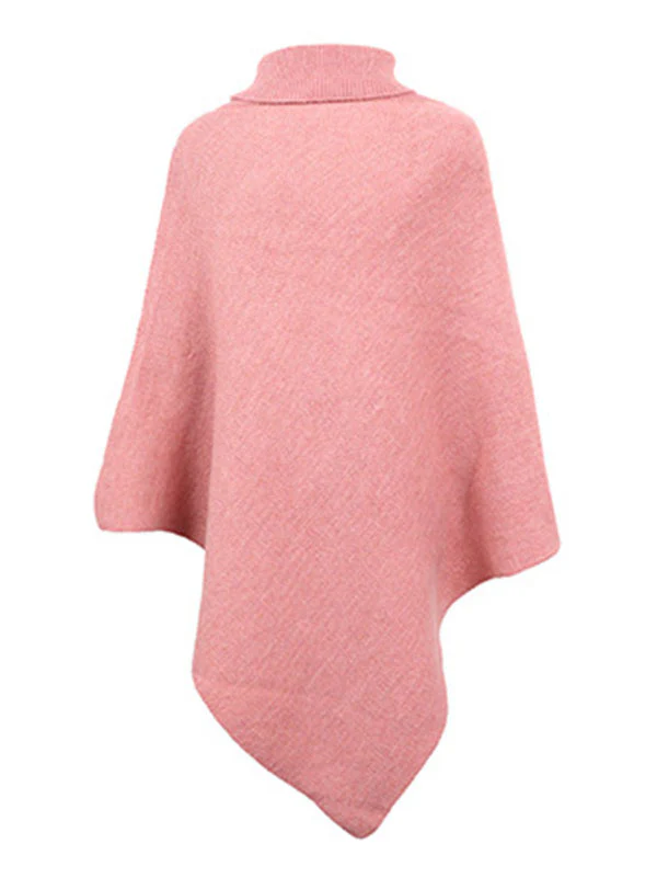Casual 7 Colors High-Neck Sweater Cape - Image 14