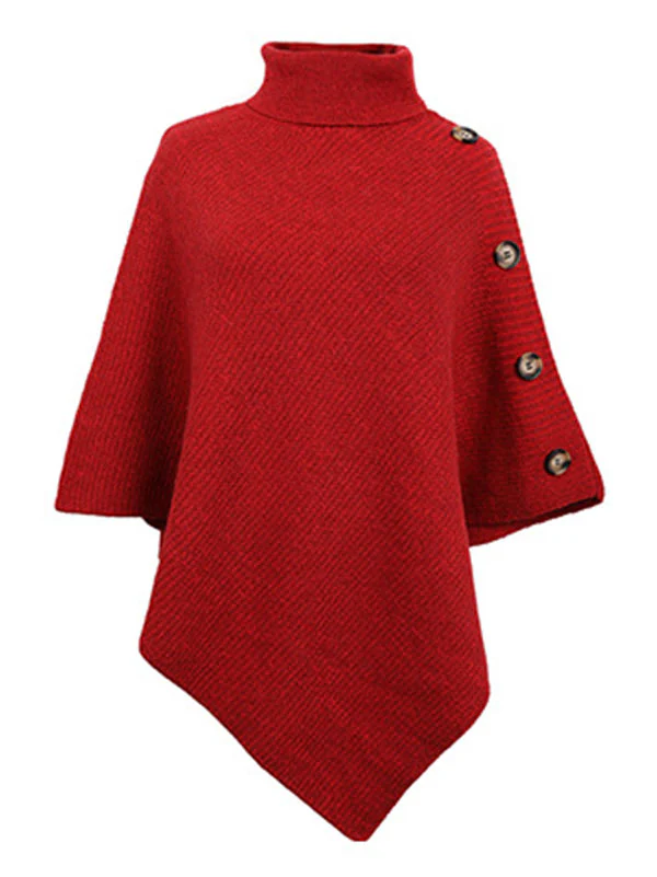 Casual 7 Colors High-Neck Sweater Cape - Image 15