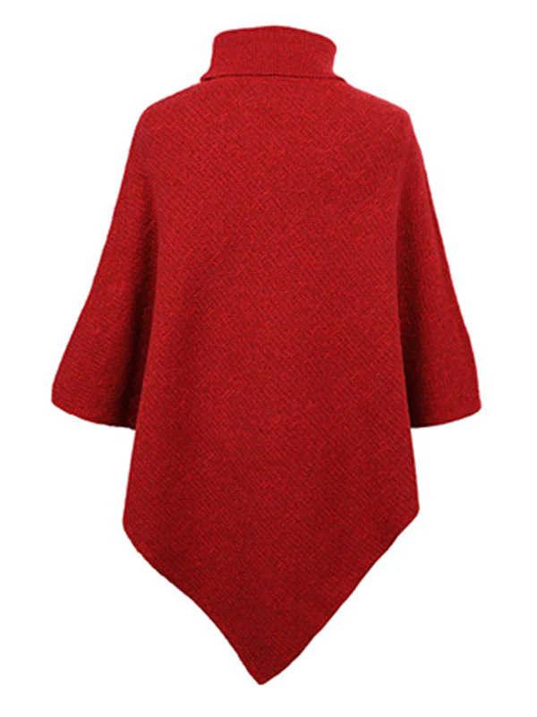 Casual 7 Colors High-Neck Sweater Cape - Image 16
