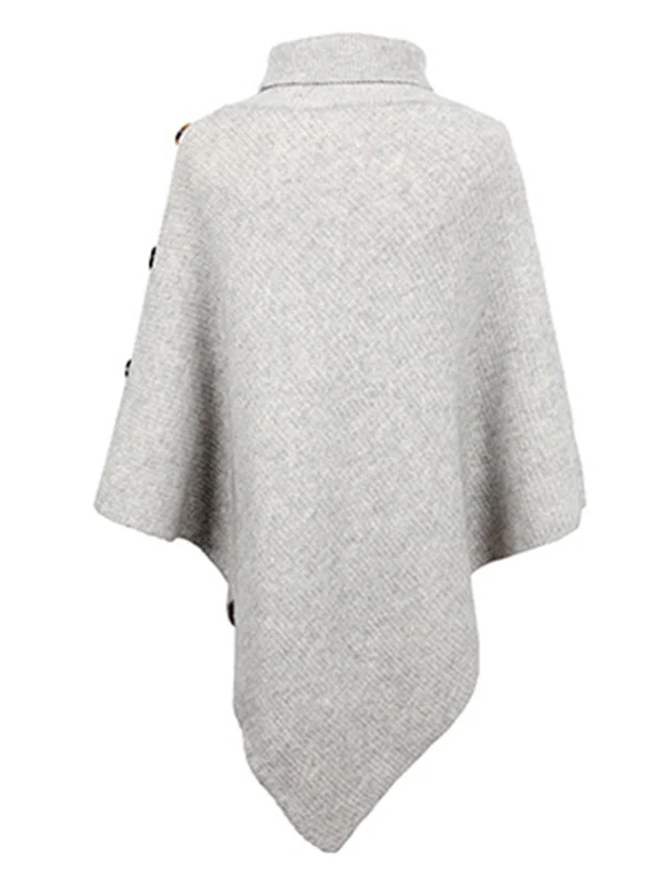 Casual 7 Colors High-Neck Sweater Cape - Image 18