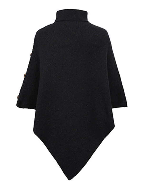 Casual 7 Colors High-Neck Sweater Cape - Image 20