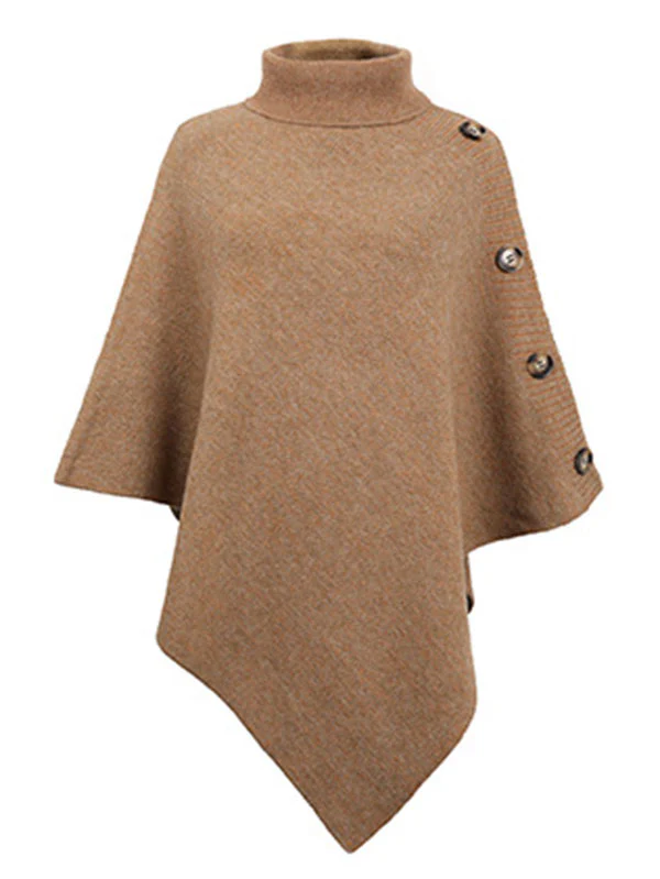 Casual 7 Colors High-Neck Sweater Cape - Image 8