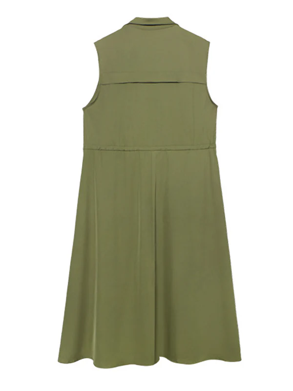 Casual Asymmetric Split-Joint Drawstring Vest Dress Outerwear - Image 10