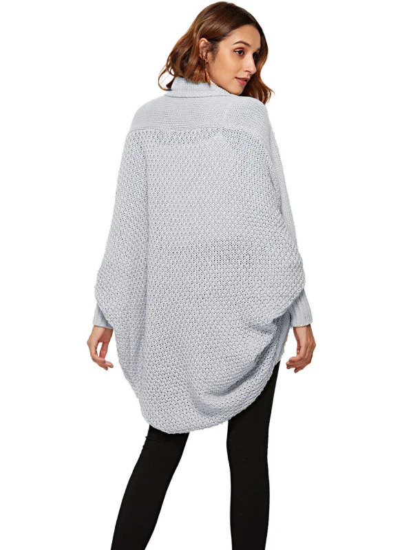 Casual Batwing Sleeves Loose Solid Color Cardigan Tops - Image 25