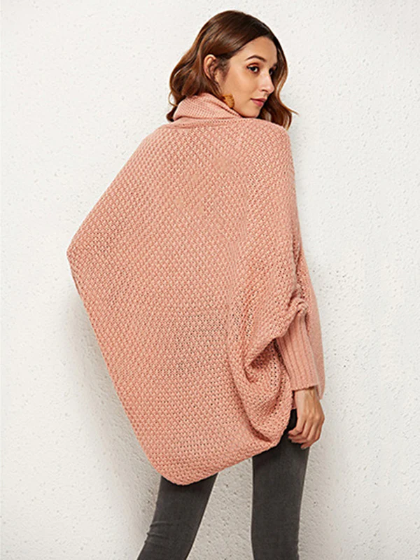 Casual Batwing Sleeves Loose Solid Color Cardigan Tops - Image 29