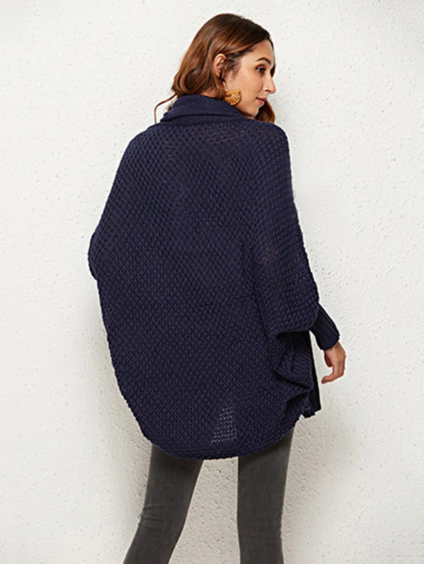 Casual Batwing Sleeves Loose Solid Color Cardigan Tops - Image 30