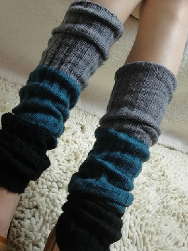 Casual Contrast Color Leg Warmers Accessories - Image 11