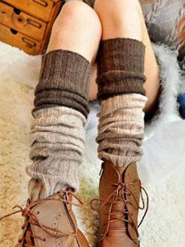 Casual Contrast Color Leg Warmers Accessories - Image 3
