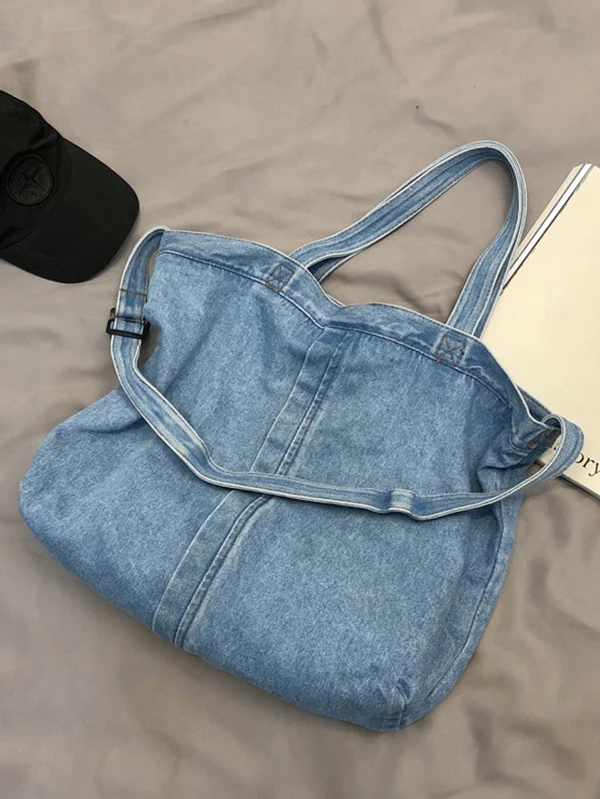 Casual Denim Split-Joint Solid Color Bags Accessories - Image 10